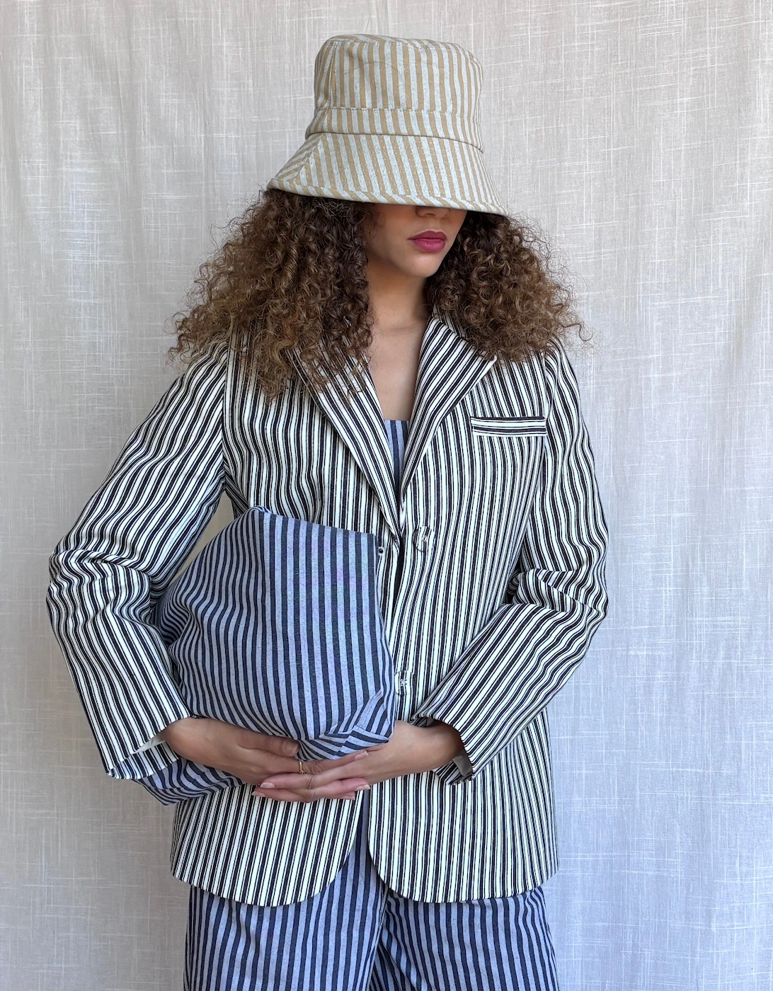 Blue White Cotton Tote Bag