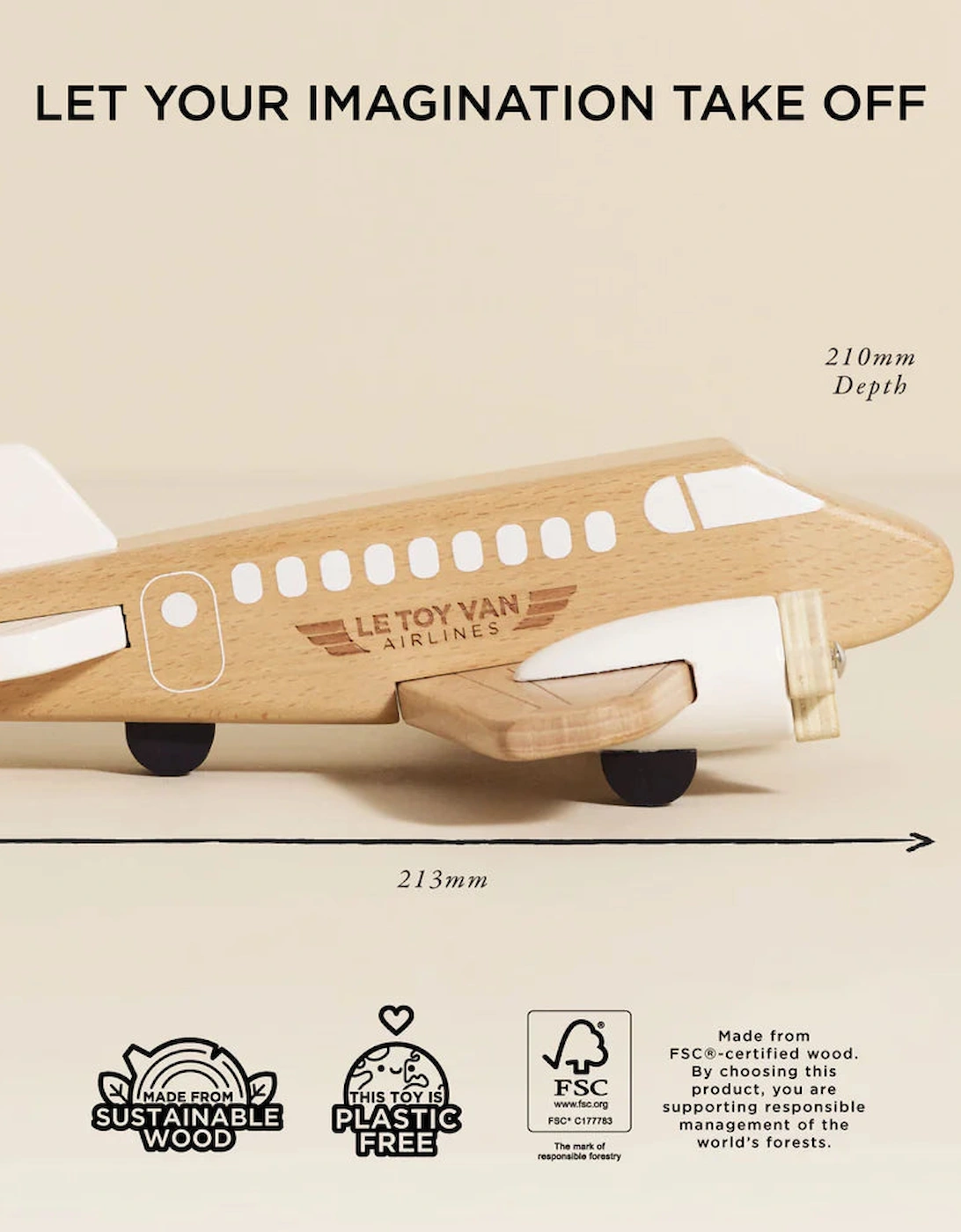 Le Toy Van Wooden Toy Plane
