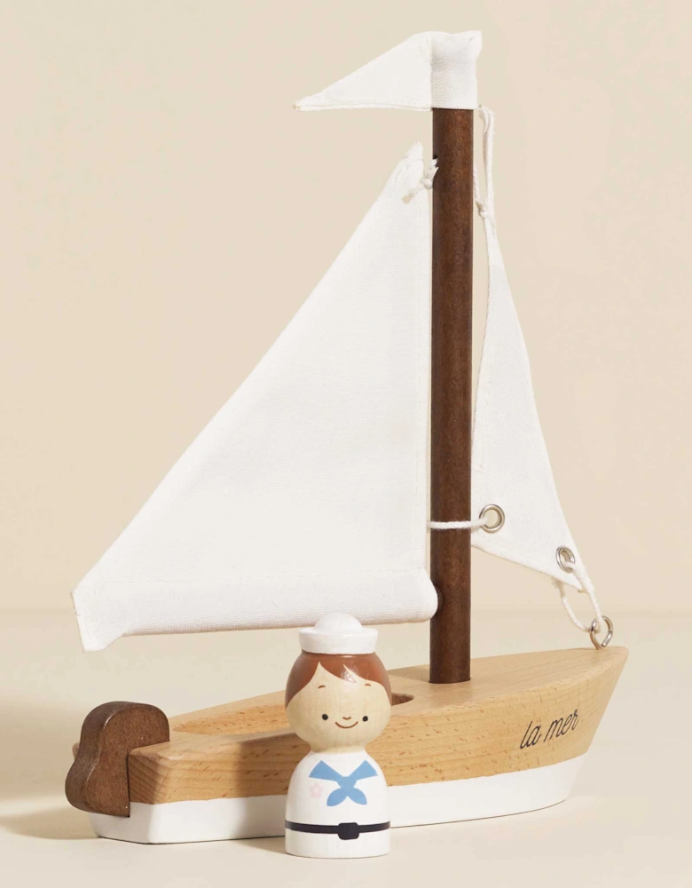 Wooden Sailing Boat & Captain - Le Toy Van