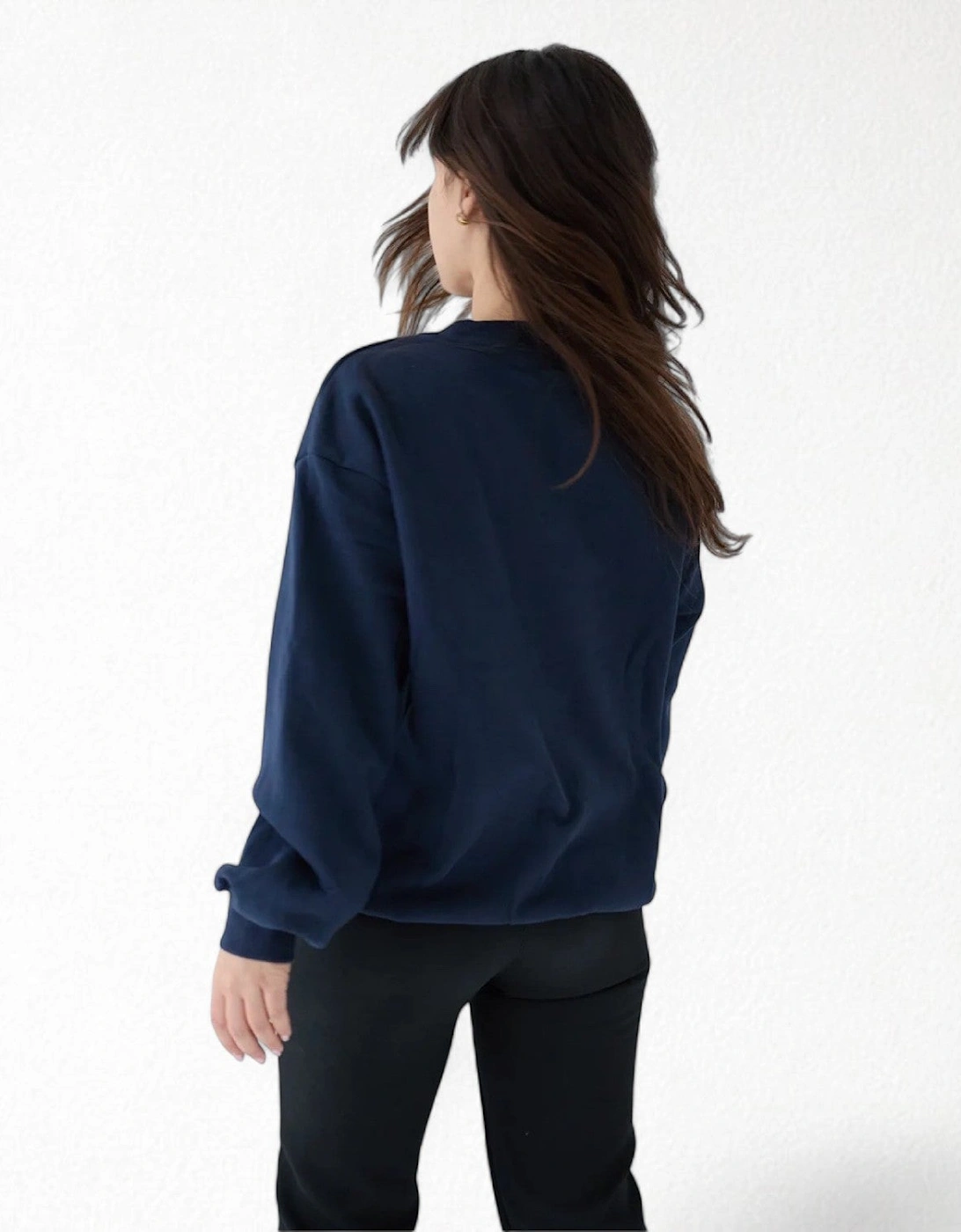 Navy Heavyweight Jumper With People Embroidery