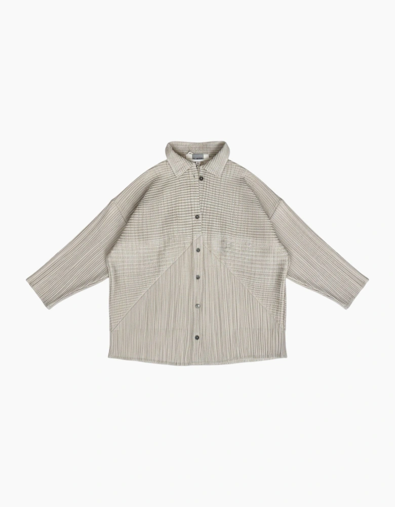 Beige Multi Way Accordion Pleated Shirt