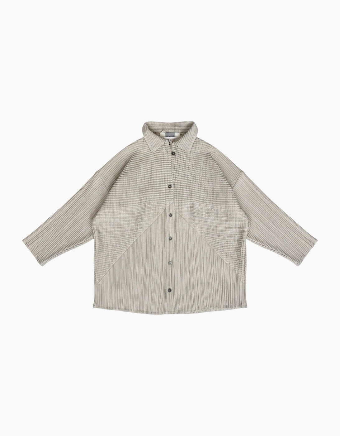 Beige Multi Way Accordion Pleated Shirt