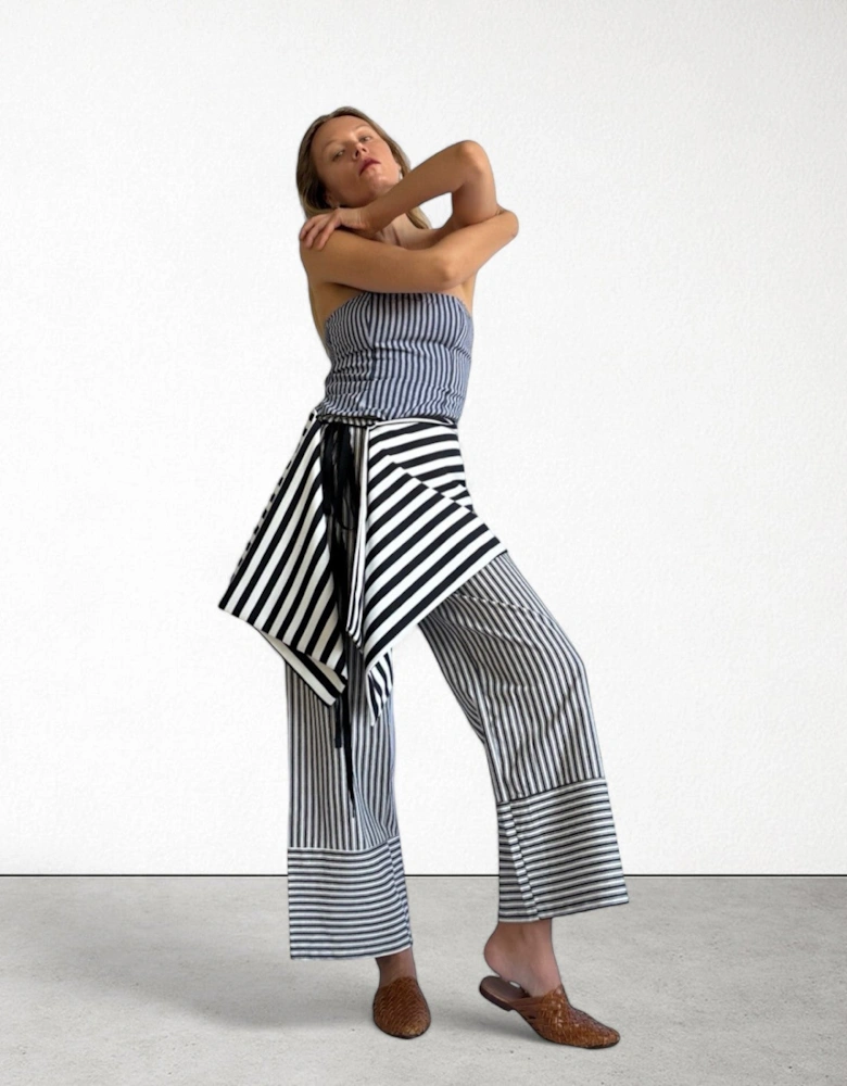 Striped Multi-Wear Top Or Apron Skirt Layer
