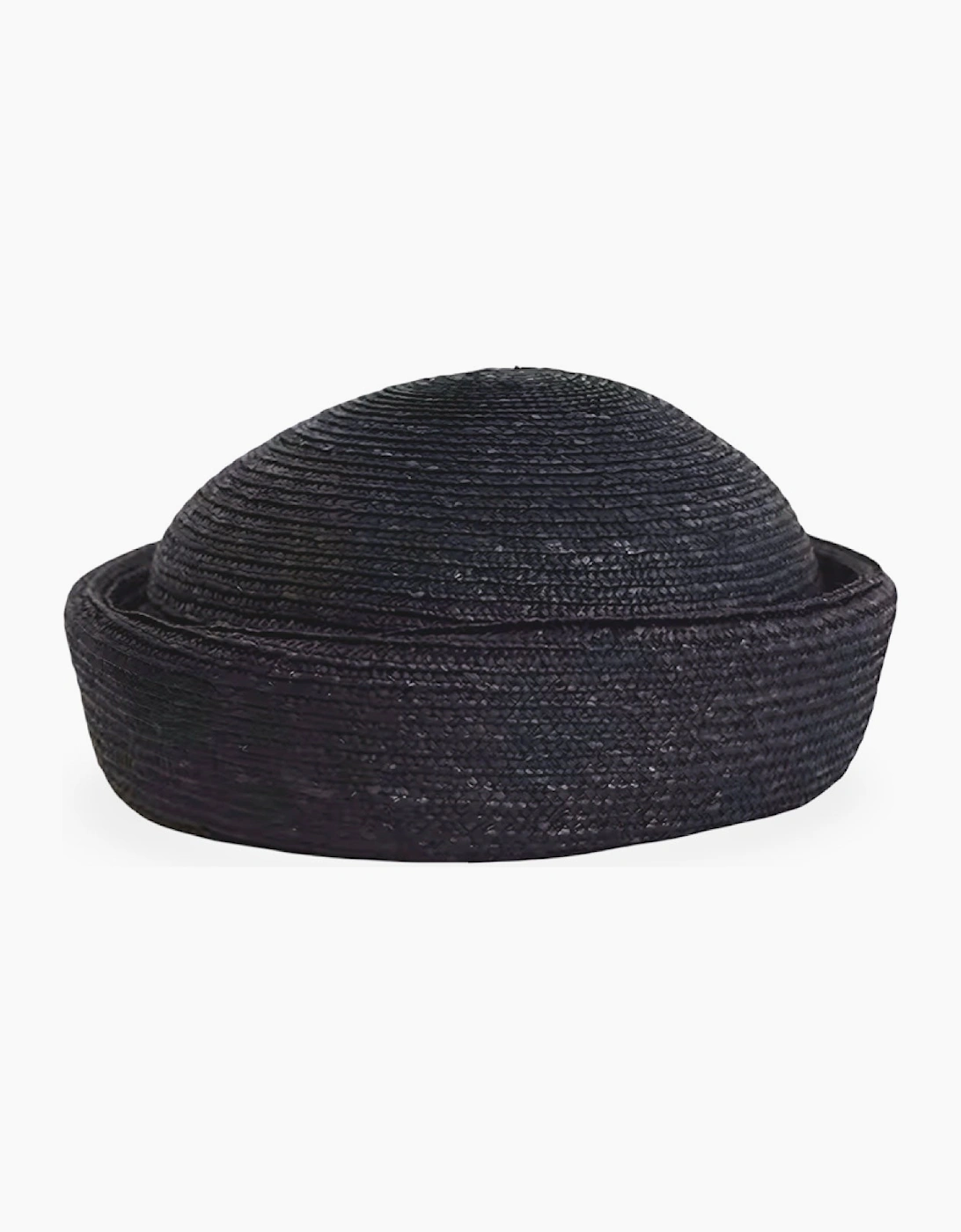 Black Straw Pillbox Hat