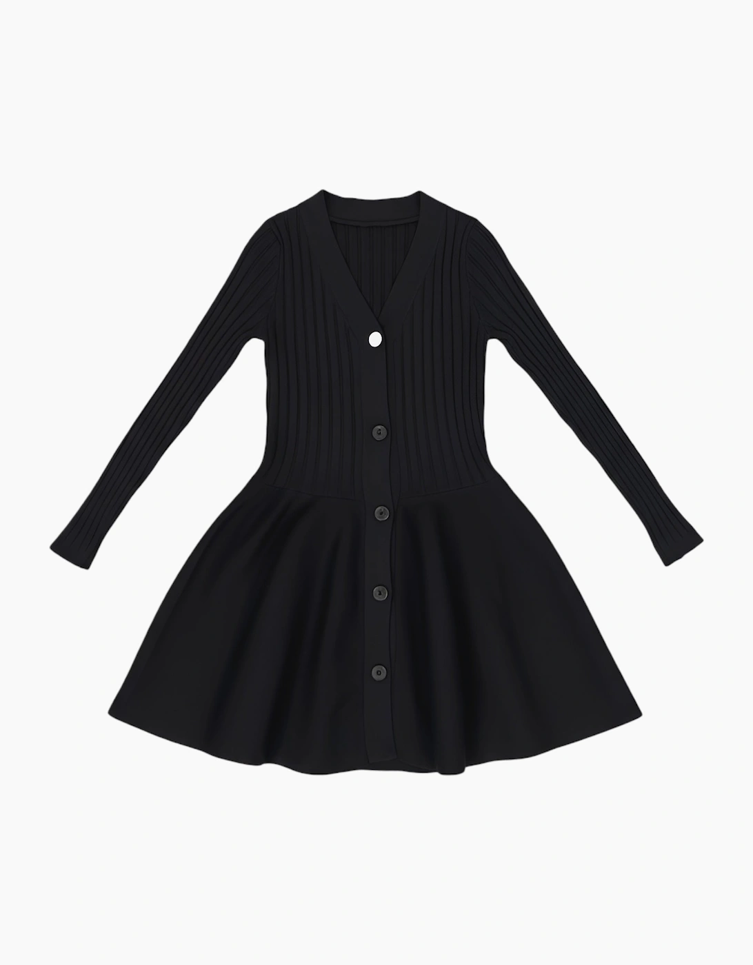 Black Knitted Peplum Cardigan