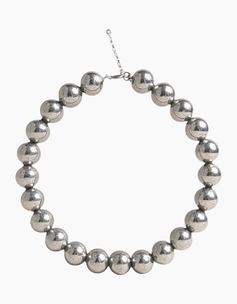 Silver String Beaded Necklace