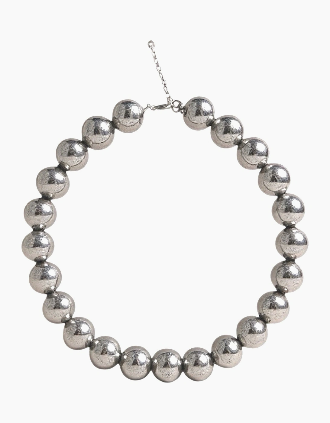 Silver String Beaded Necklace
