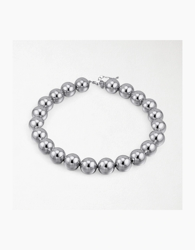 Silver String Beaded Necklace