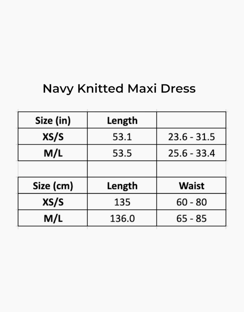 Navy Knitted Maxi Dress