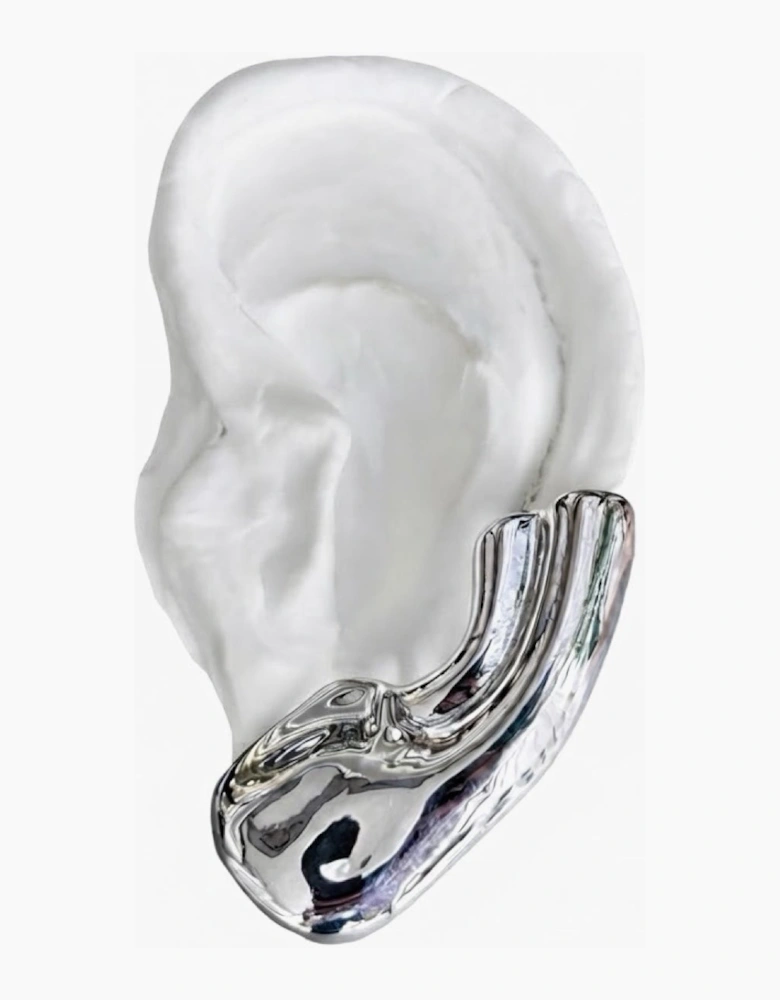 Silver Earlobe Cuff Earring One piece