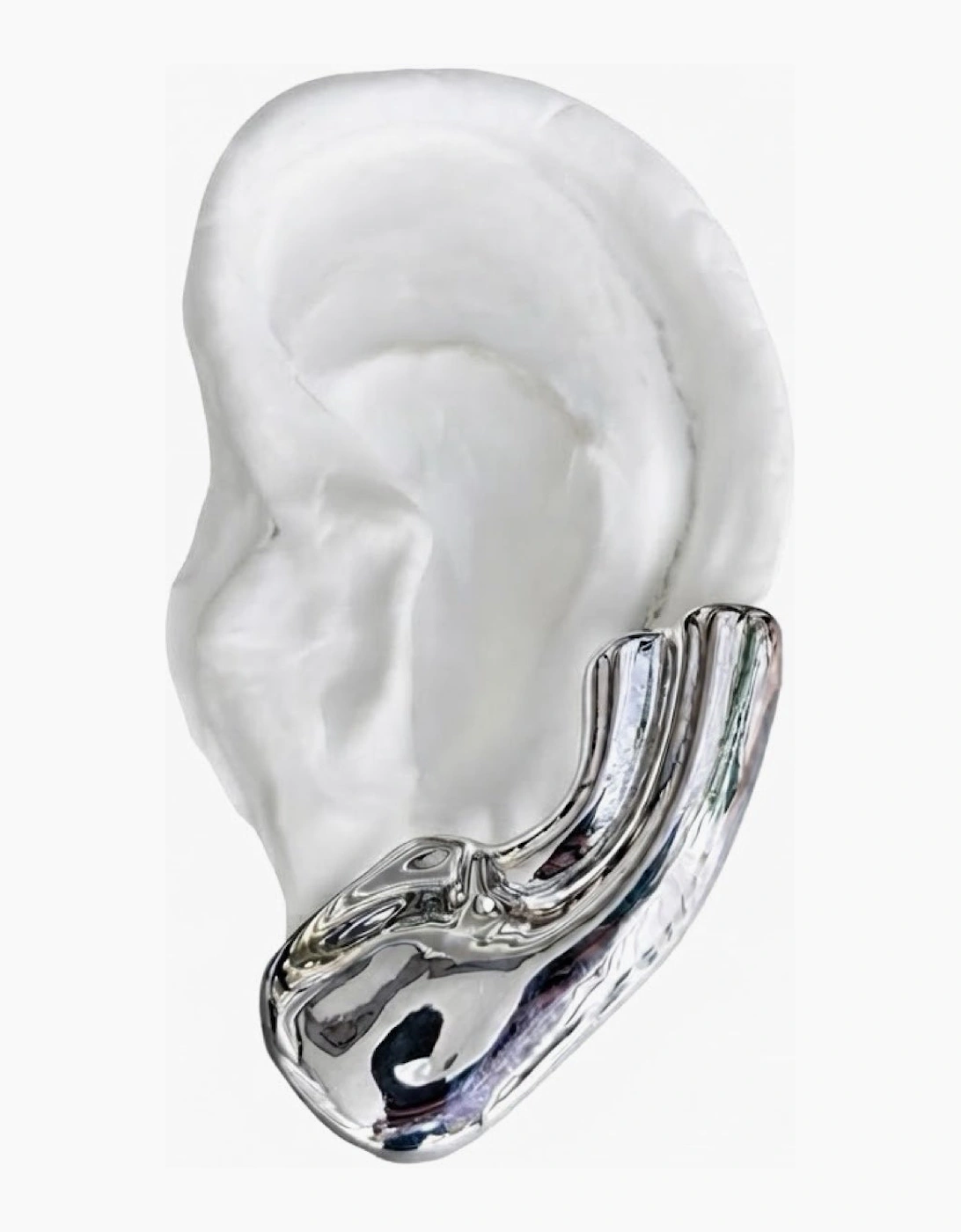 Silver Earlobe Cuff Earring One piece