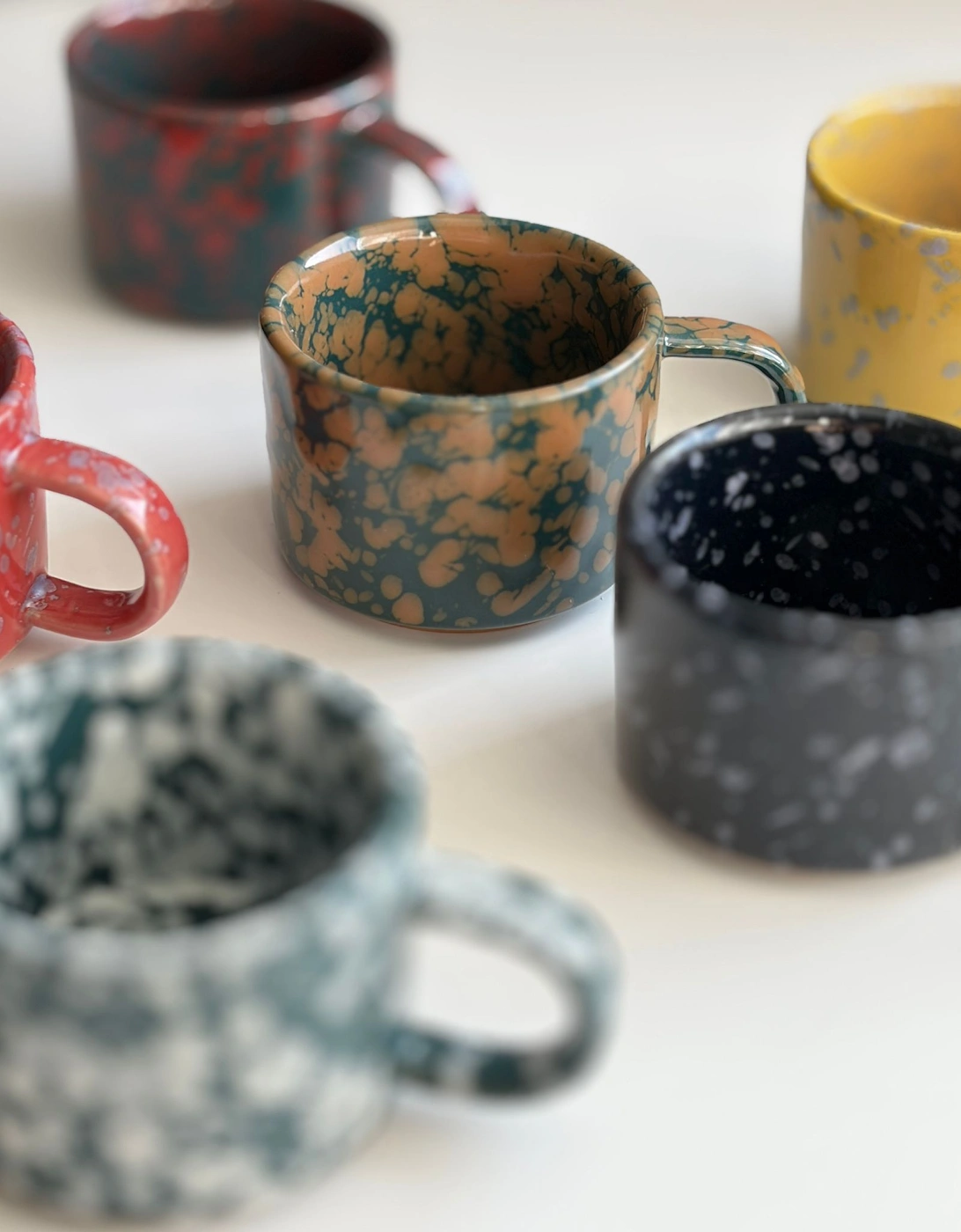 Speckled Blue Ceramic Espresso Mug