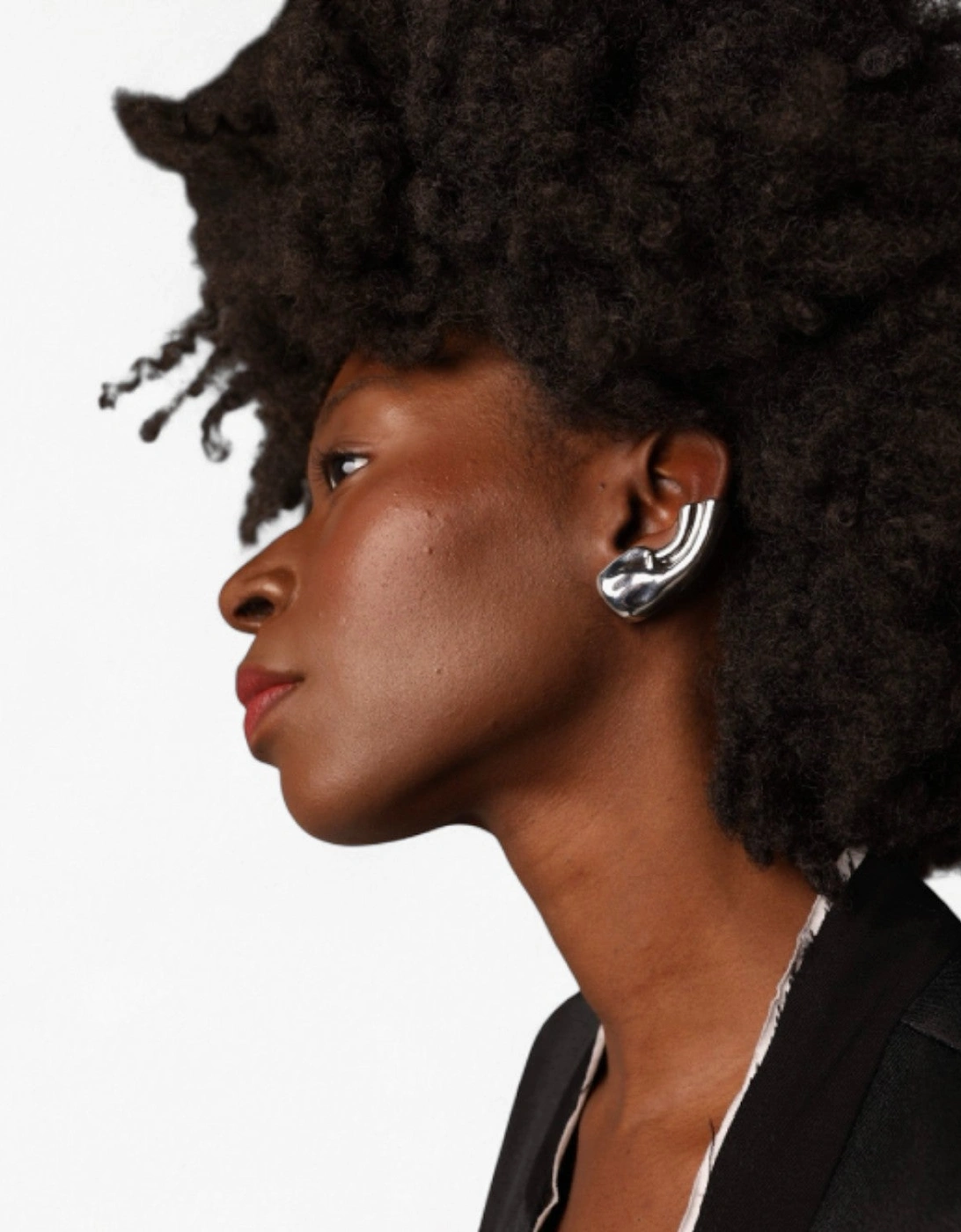 Silver Earlobe Cuff Earring One piece