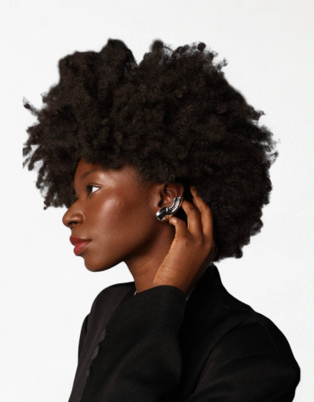 Silver Earlobe Cuff Earring One piece