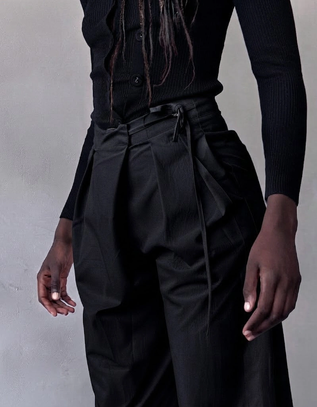 Black Culottes With Wrap Detail