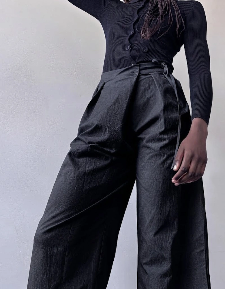 Black Culottes With Wrap Detail