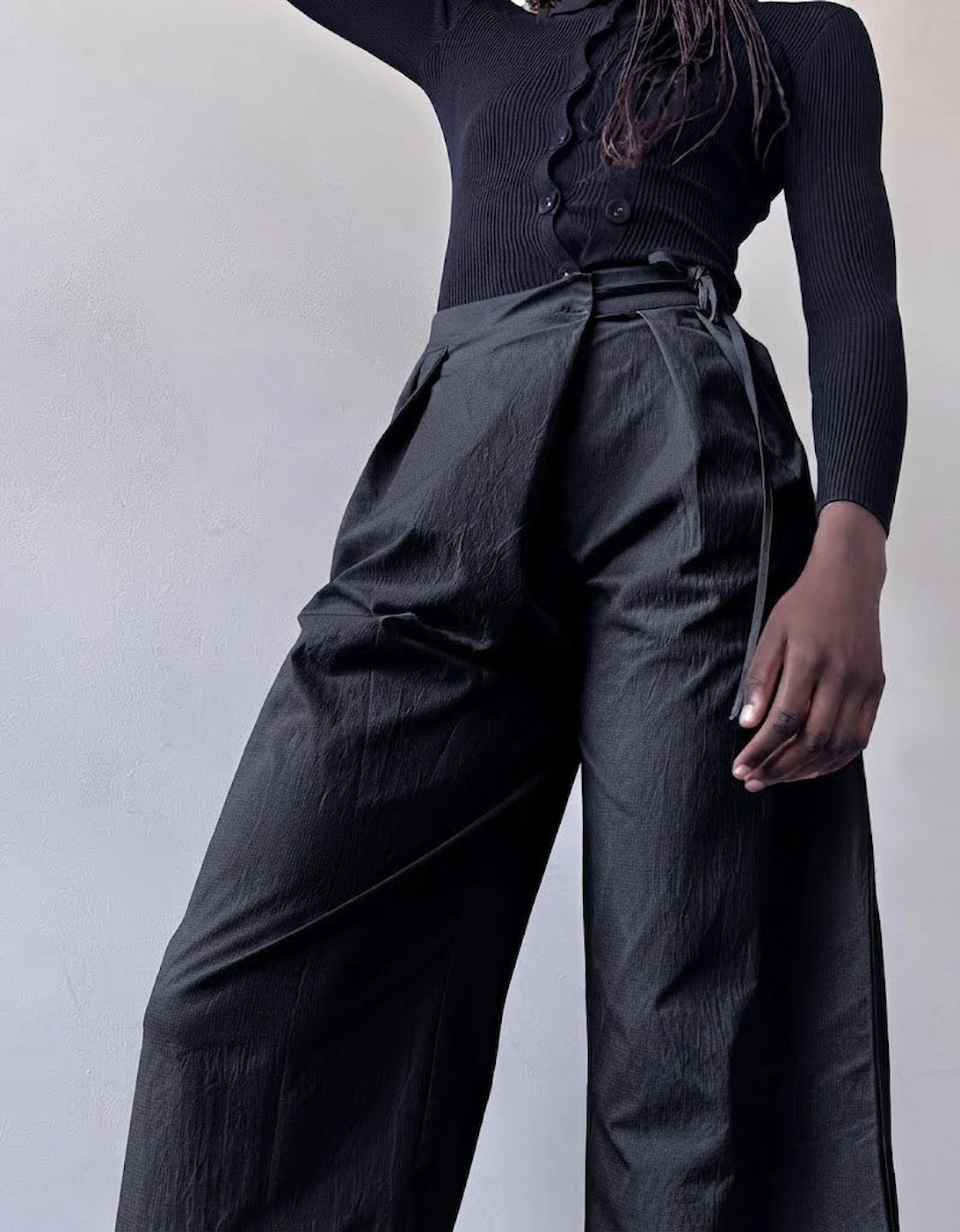 Black Culottes With Wrap Detail