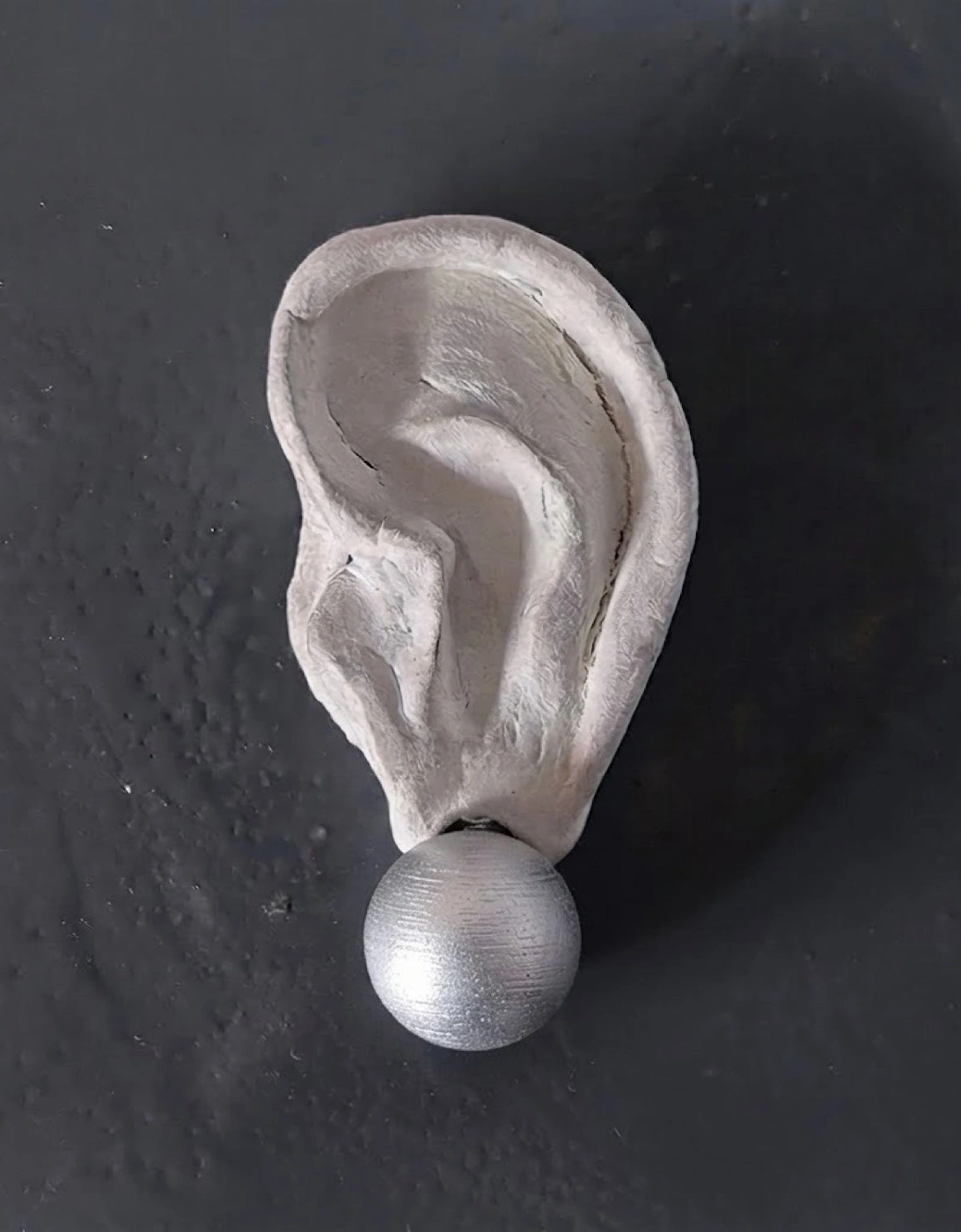 Brushed Round Silver Stud Earrings