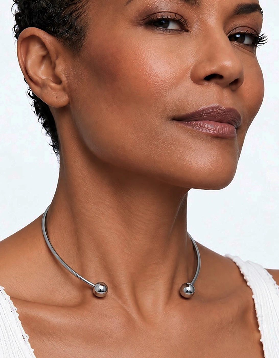 Solid Open Chocker Ball Necklace
