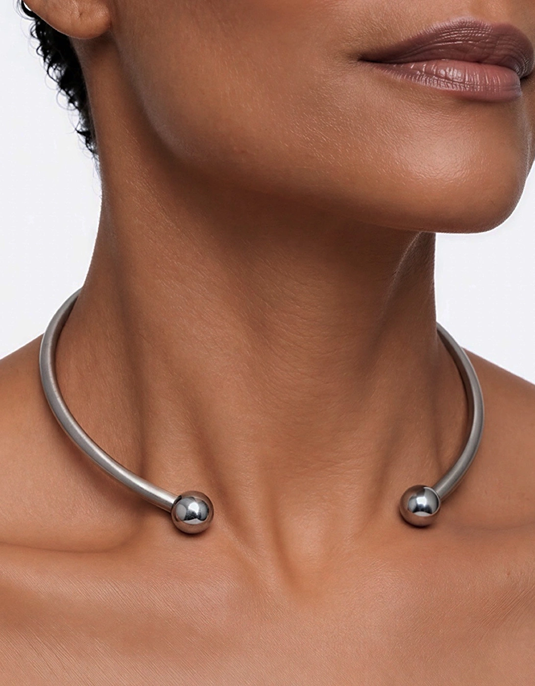 Solid Open Chocker Ball Necklace