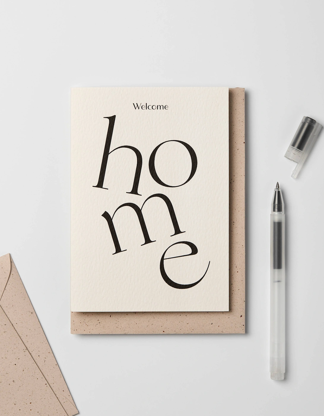 KINSHIPPED Serif Type Welcome Home Card