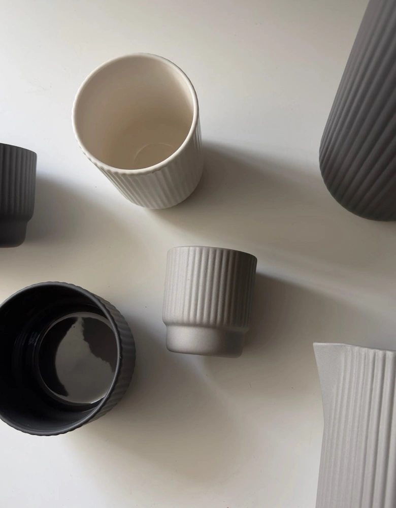 Light Grey Ridded Espresso Cup