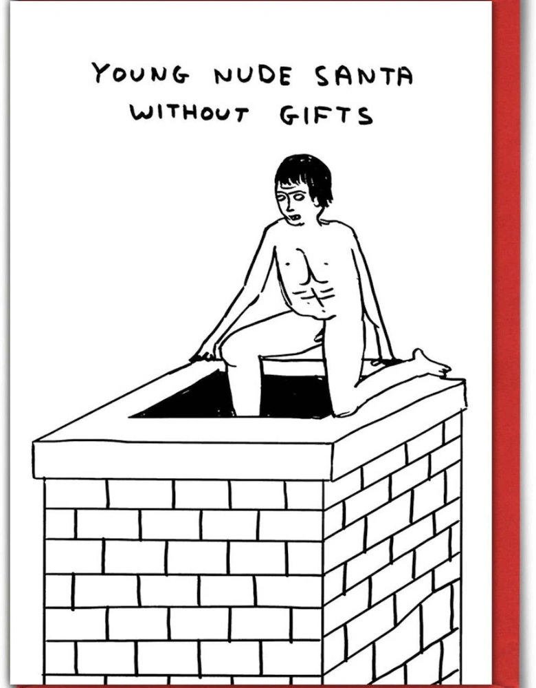 David Shrigley Funny Young Nude Santa Christmas Card