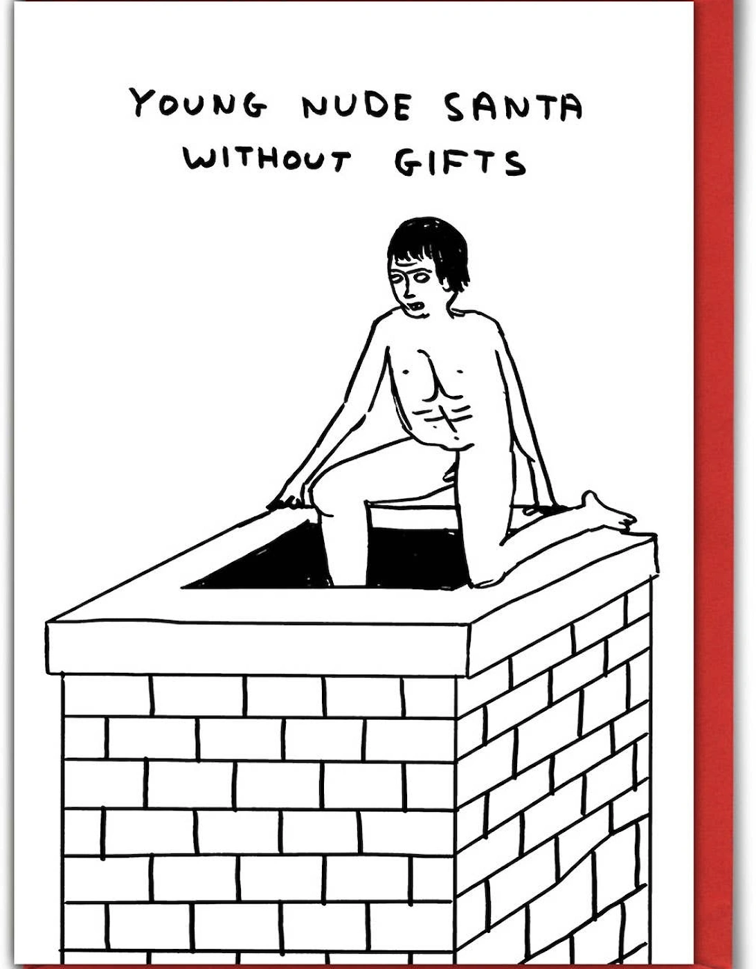 David Shrigley Funny Young Nude Santa Christmas Card