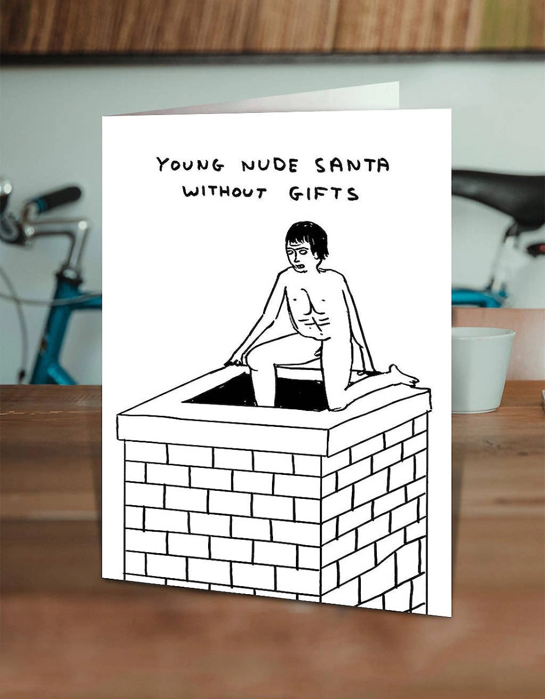 David Shrigley Funny Young Nude Santa Christmas Card