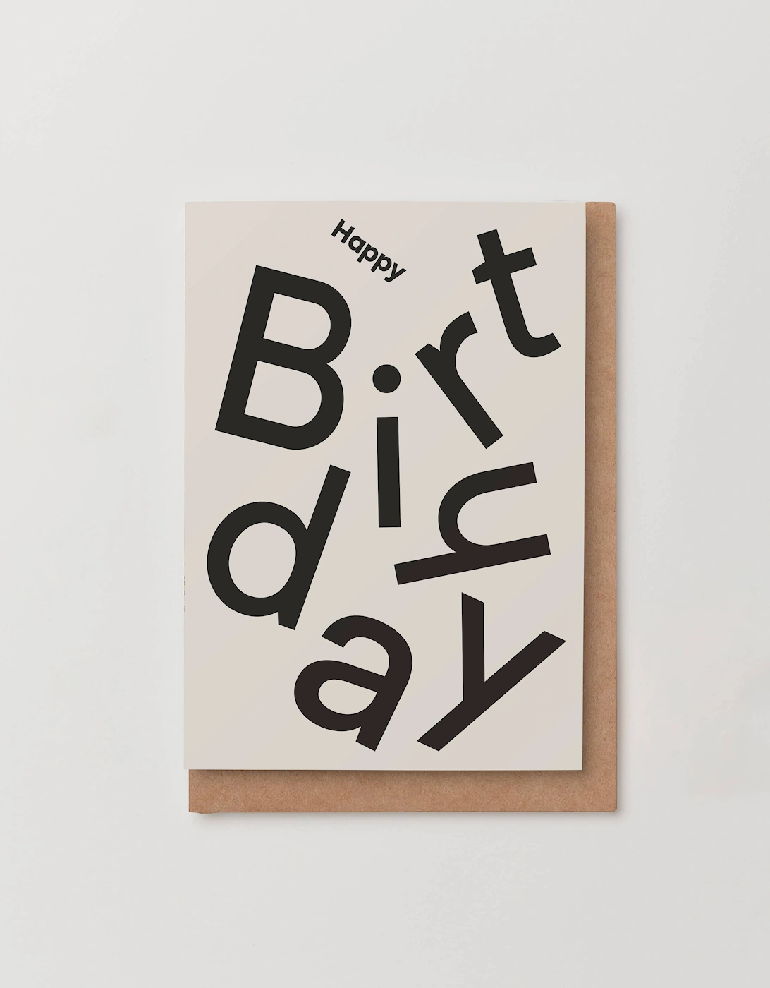 KINSHIPPED Small and Large type  HAPPY BIRTHDAY card