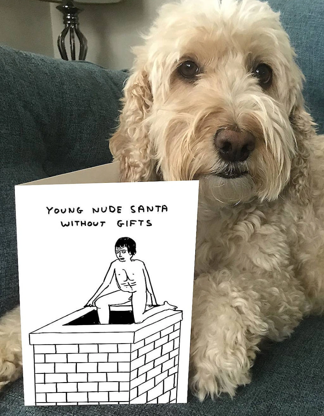 David Shrigley Funny Young Nude Santa Christmas Card