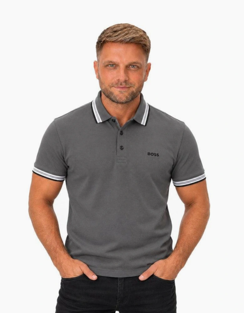 BOSS Paddy Piqué Polo Shirt Dark Grey