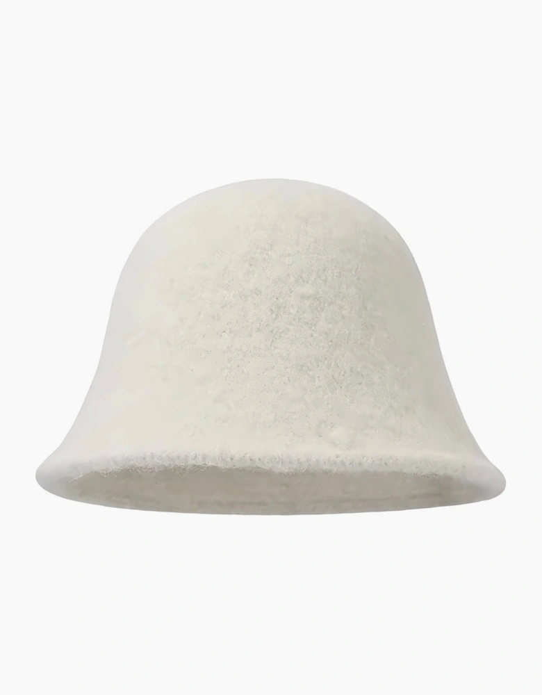 White Wool Cloche Bucket Hat
