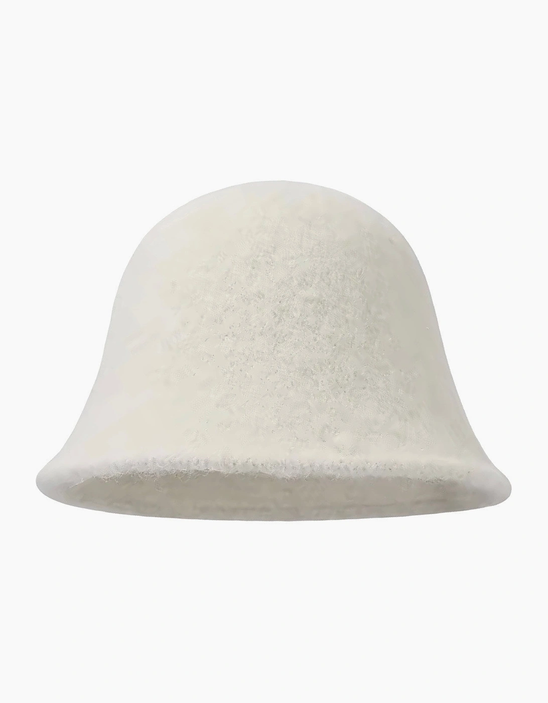 White Wool Cloche Bucket Hat