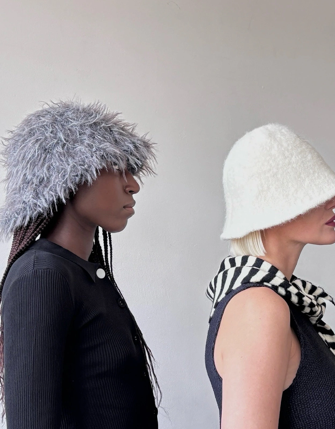 White Wool Cloche Bucket Hat