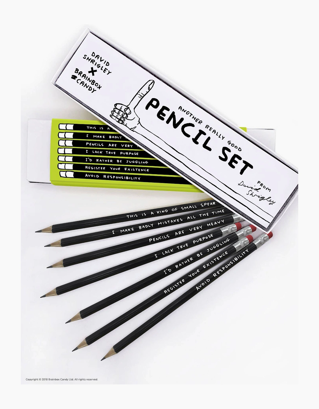 David Shrigley Pencil Box - 7 Designs (Set 2)