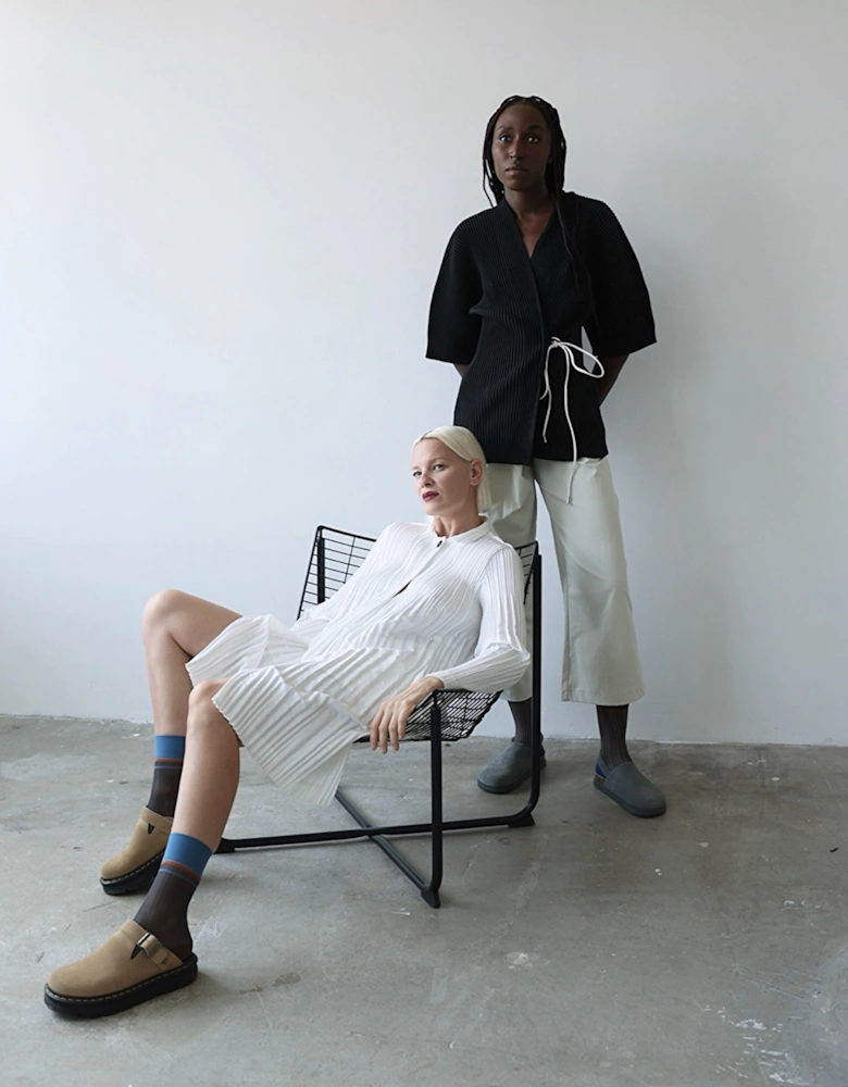 White Accordion Pleated Shirt Dress