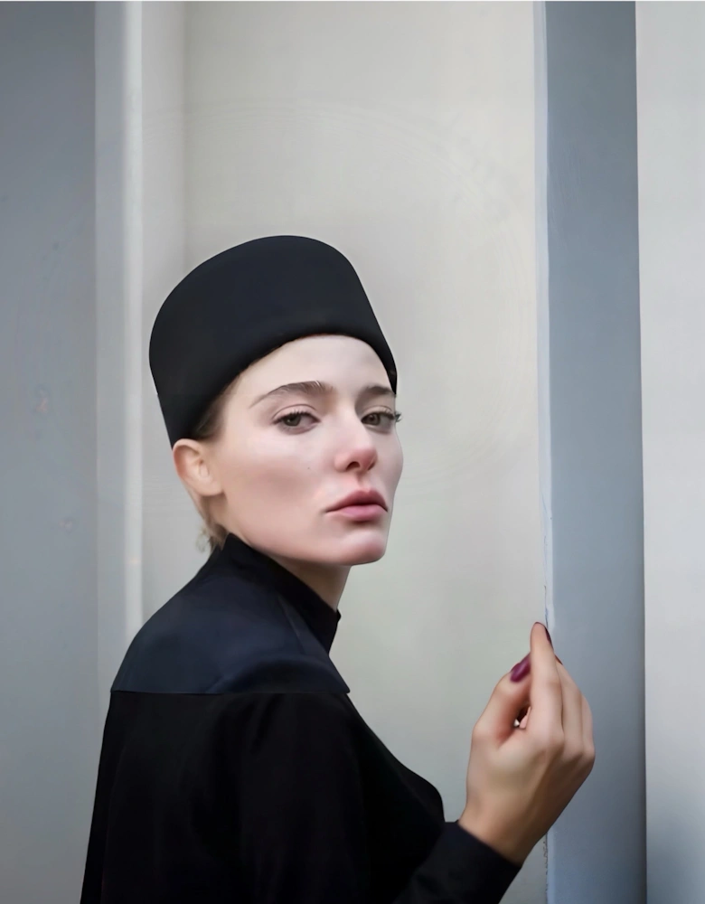 Black Wool Pillbox Hat