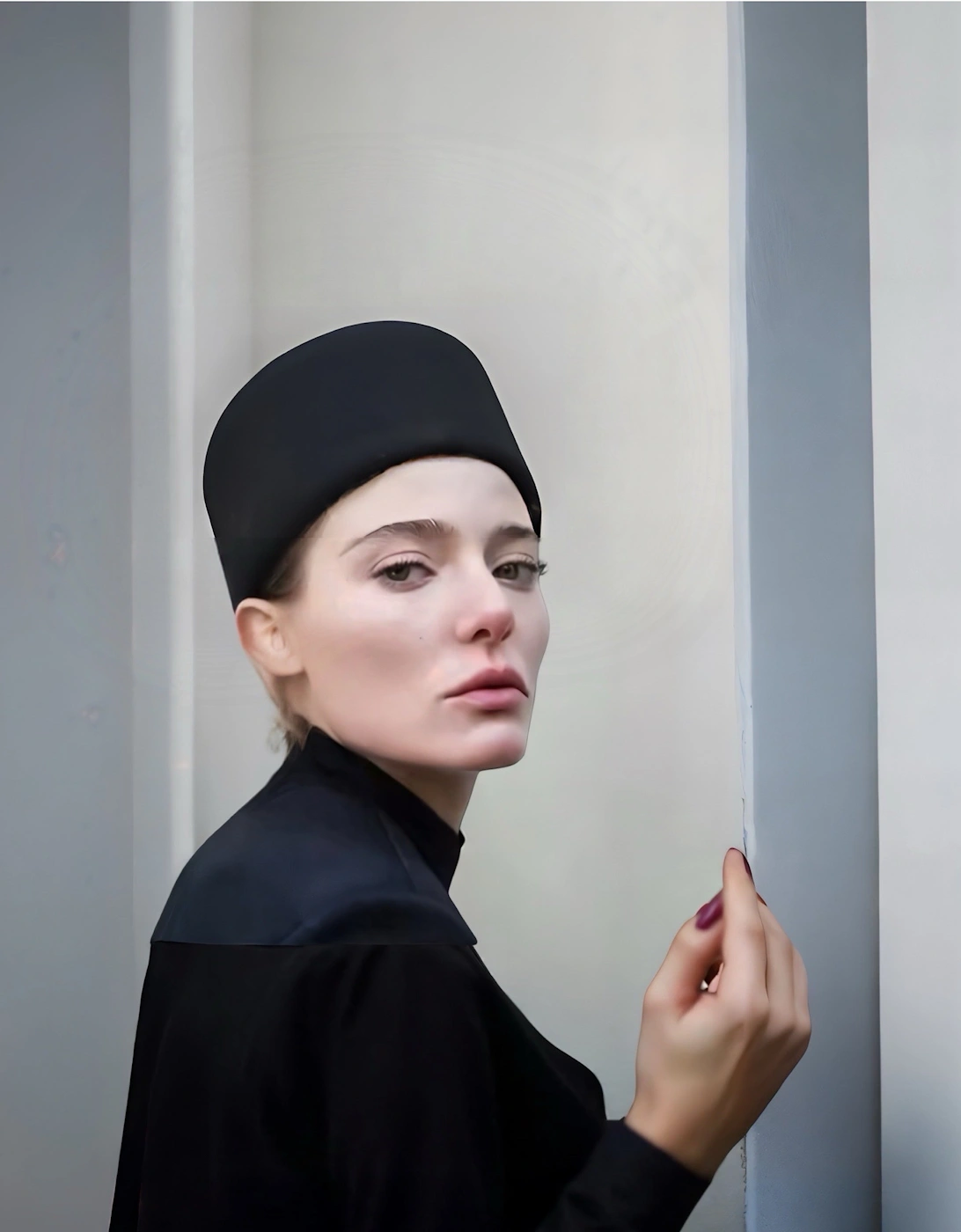 Black Wool Pillbox Hat