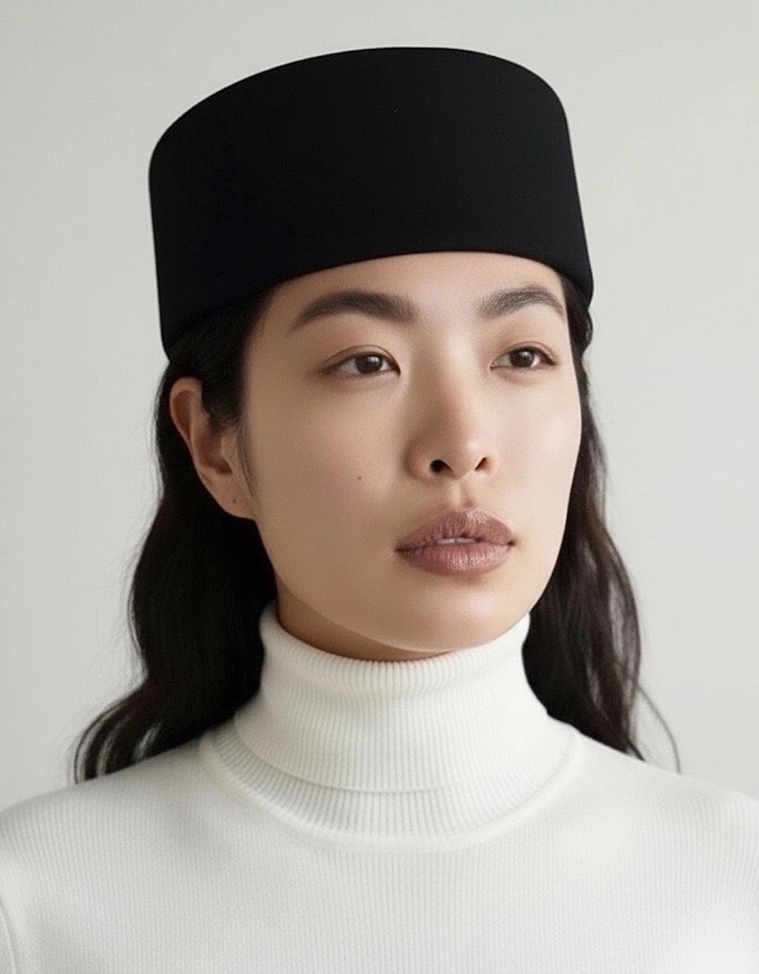 Black Wool Pillbox Hat