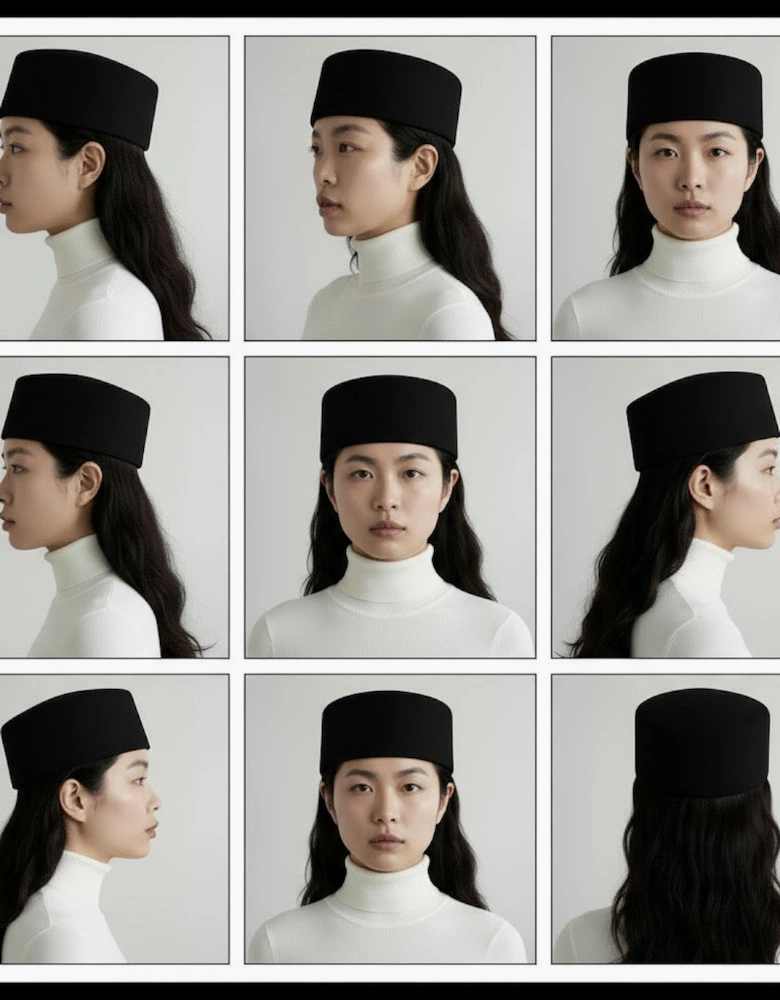 Black Wool Pillbox Hat