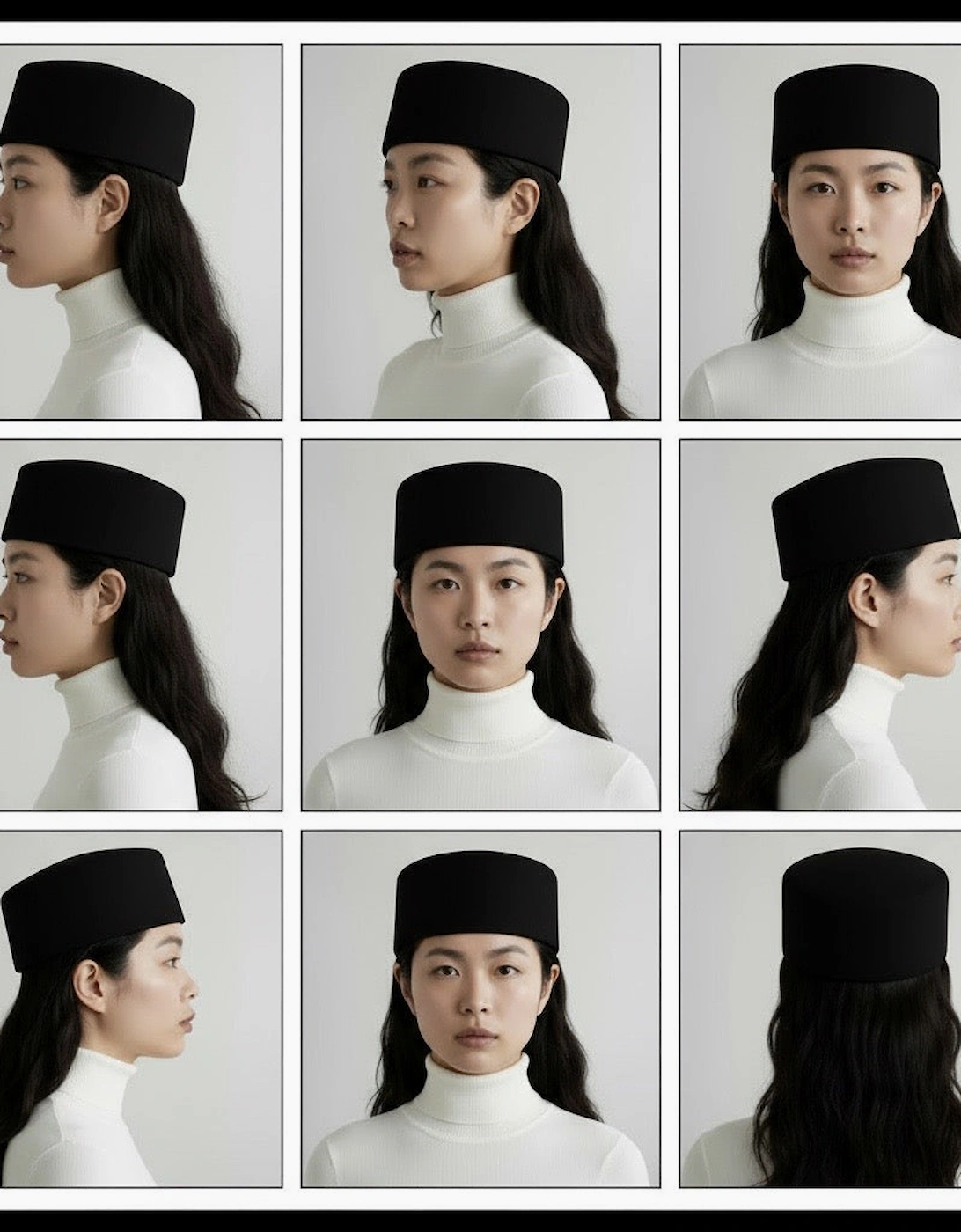 Black Wool Pillbox Hat