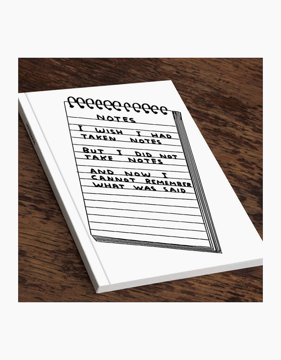 David Shrigley Funny A5 Notebook Wish I'd Taken Notes Gift
