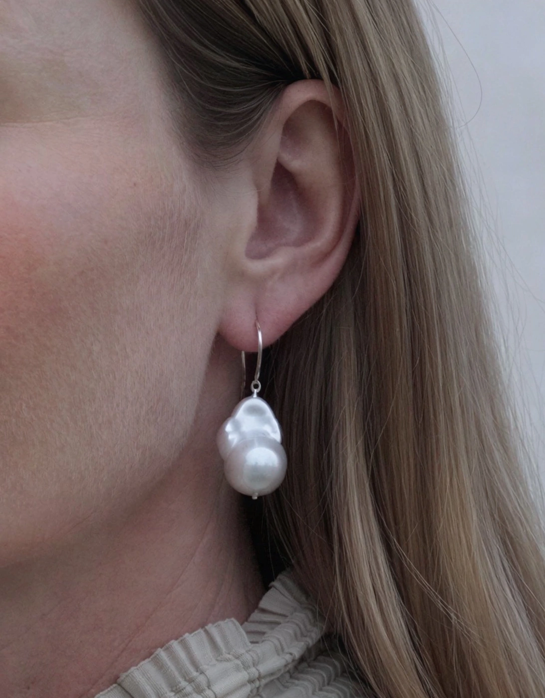 Irregular Freshwater Pearl Drop Earrings
