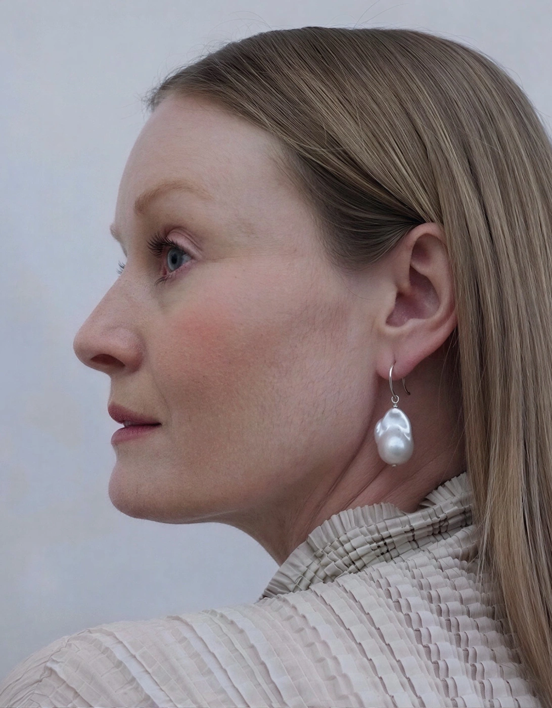 Irregular Freshwater Pearl Drop Earrings