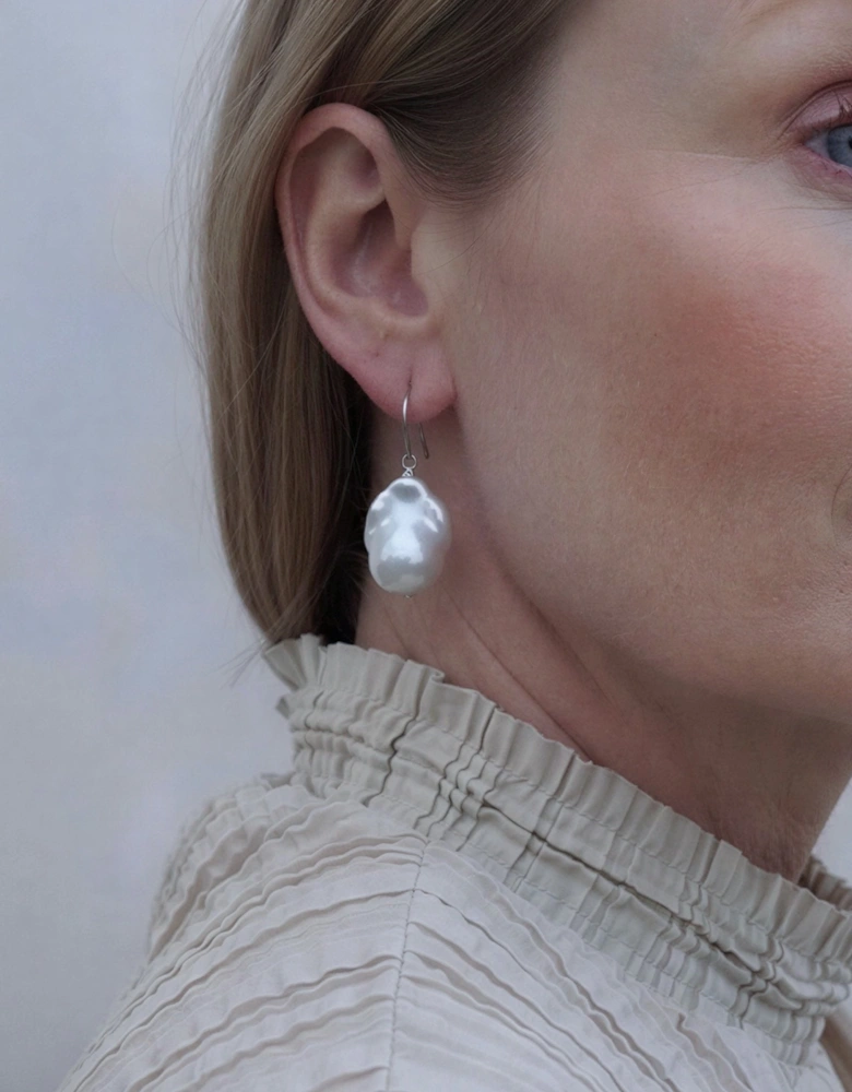 Irregular Freshwater Pearl Drop Earrings