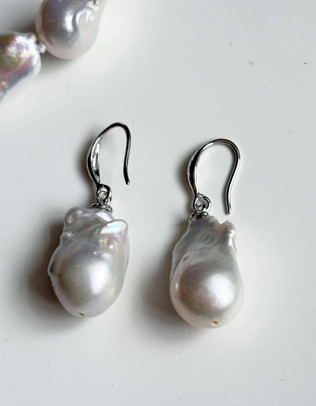 Irregular Freshwater Pearl Drop Earrings