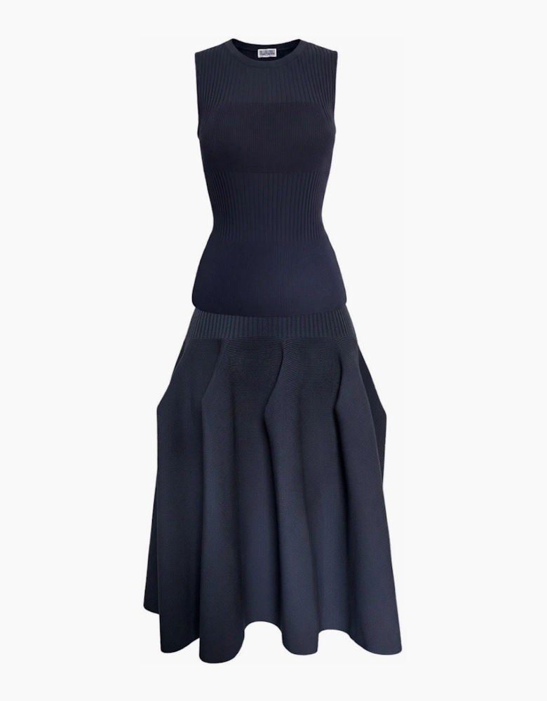 Navy Knitted Top And Skirt Co-Ordinates Set