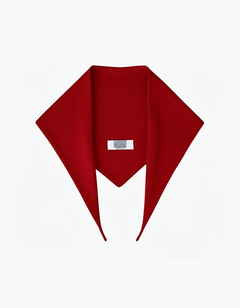 Red Wool Small Triangle Knitted Scarf
