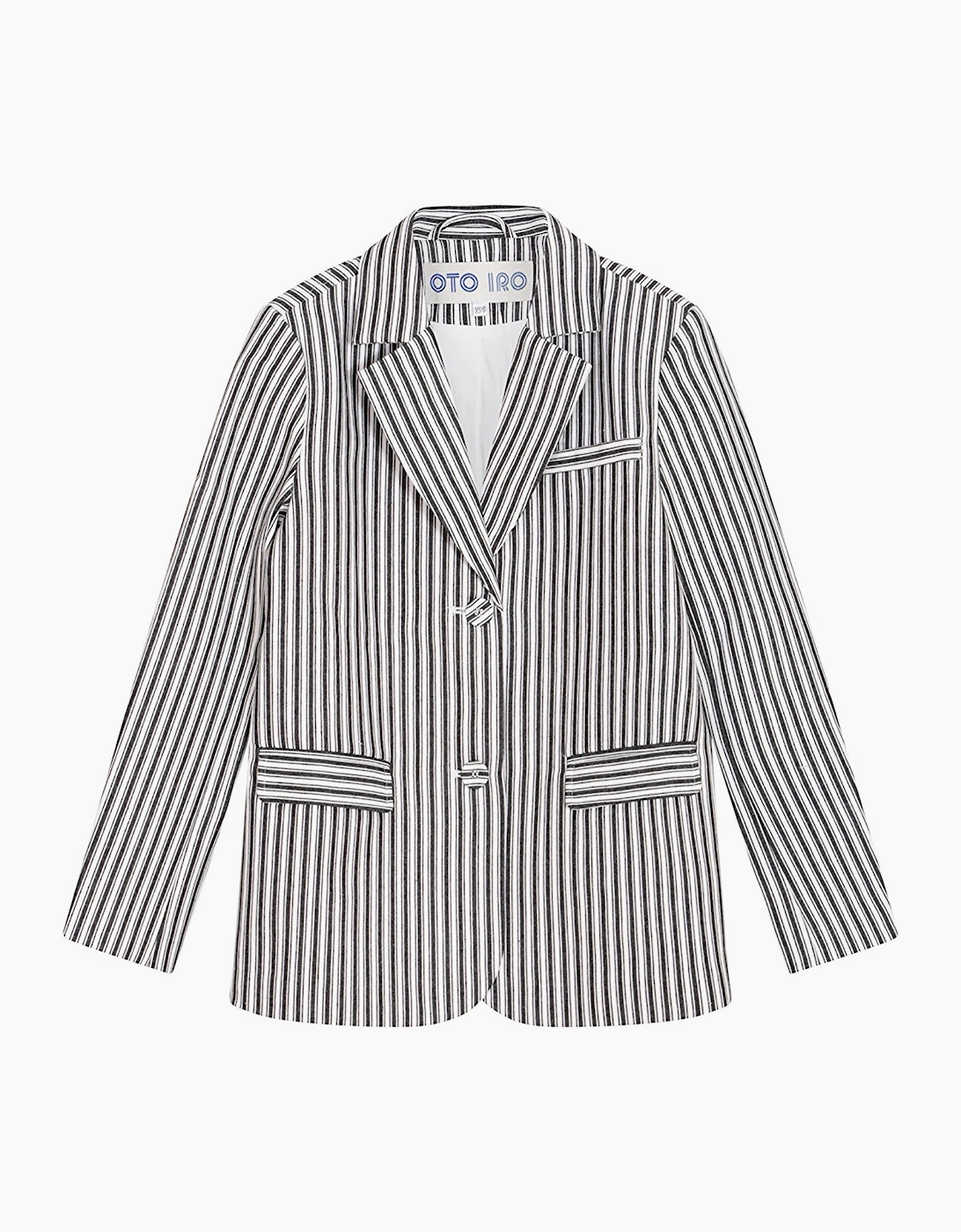 Black White Striped Tailored Blazer